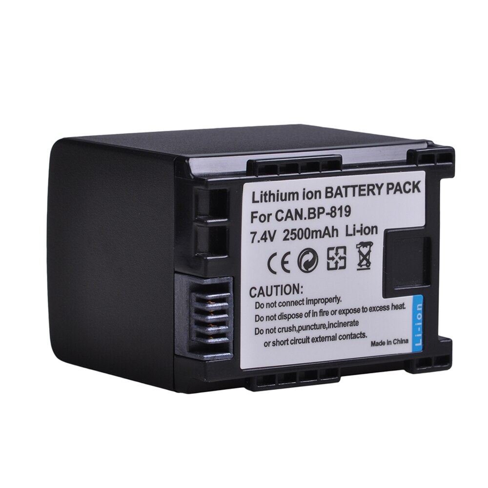 2Pcs 2500mAh BP-819 BP819 Battery and Fast Charger for Canon BP-827 BP 827 BP-819 BP-807 BP-809 BP 808 HF11 HF20 HF21 HF100