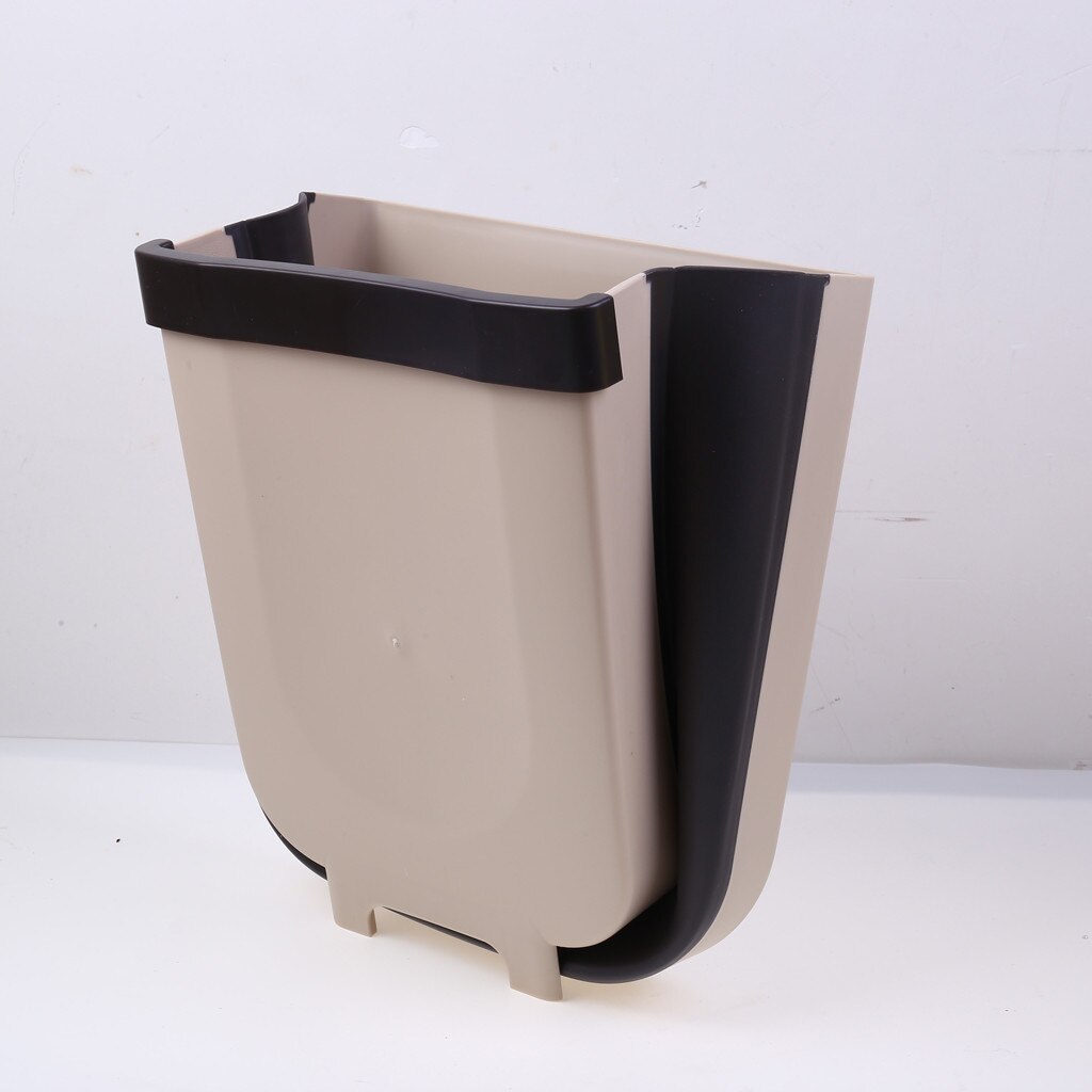 Wall Mounted Folding Waste Bin Garbage Cans Kitchen Cabinet Door Hanging Trash Bin Small hanging trash can cubo basura dustbin