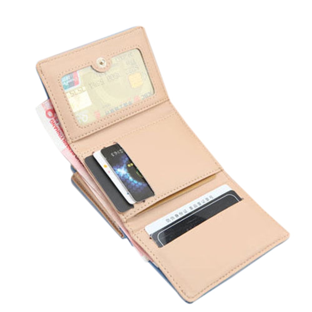 Kvinnor paraply konstläder myntväska koppling korthållare kort trippel plånbok