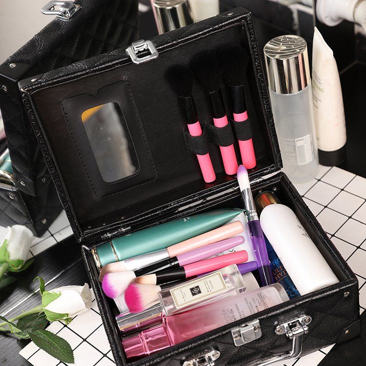 Kvinders store kapacitet opbevaring makeup arrangør rejse skønhed kosmetisk taske kvindelige negle værktøjskasse kufferter