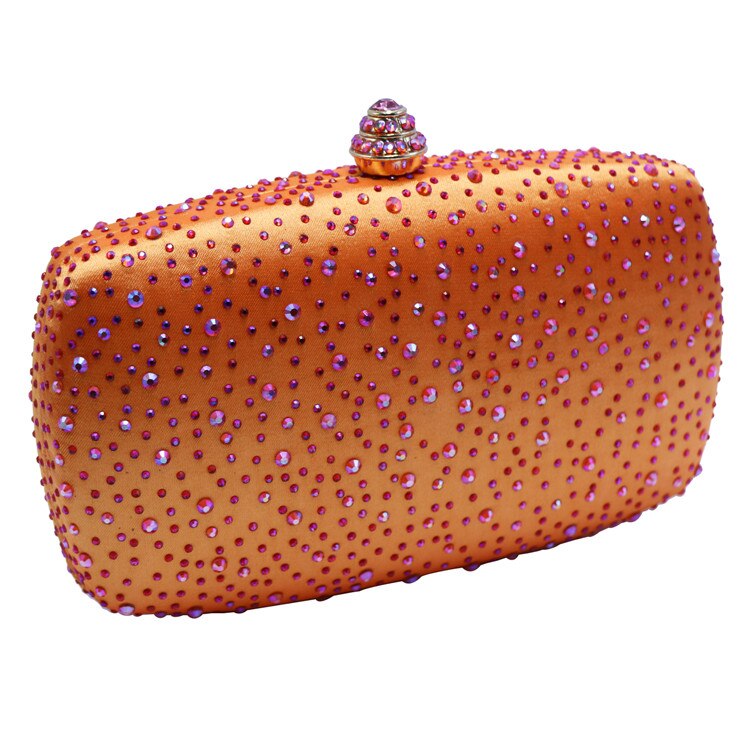 Vrouwen Royal Blue Harde Box Clutch Avondtassen Met Sparkle Crystal Diamonds Voor Dames Harde Koppelingen Doos Crystal Avond tas: Orange AB