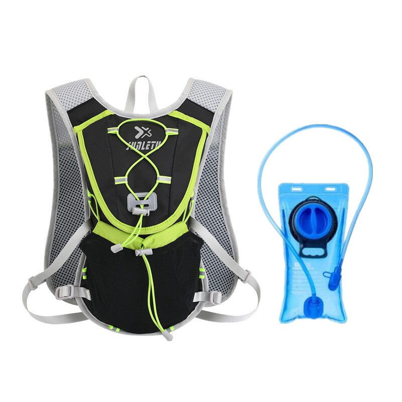 Ultralight Running Hydration Backpack Women Men Breathable Jogging Sport Backpack Trail Running Marathon Bag Option Water Bag: Black pack with 2L