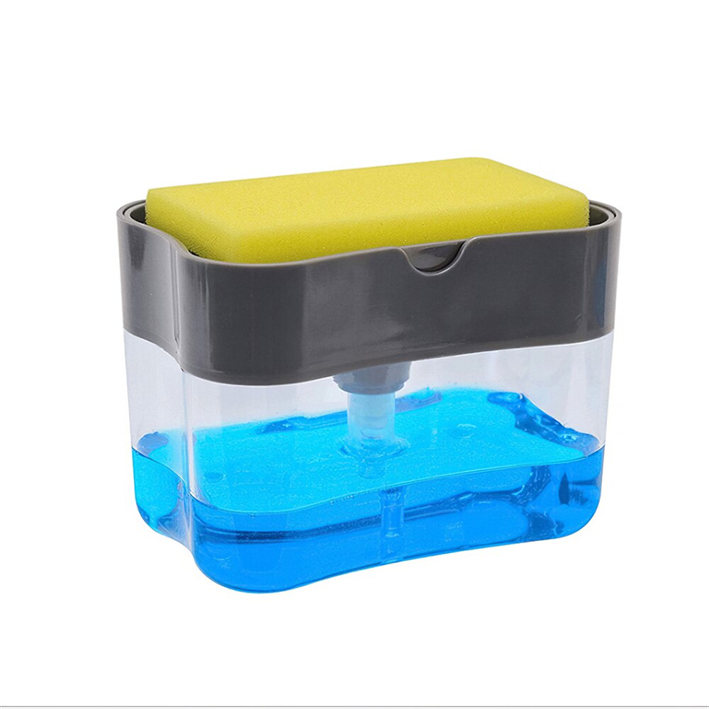 Soap Dispenser Pump With Sponge Manual Press Cleaning Liquid Dispenser Container Manual Press Soap Organizer Kitchen Tool