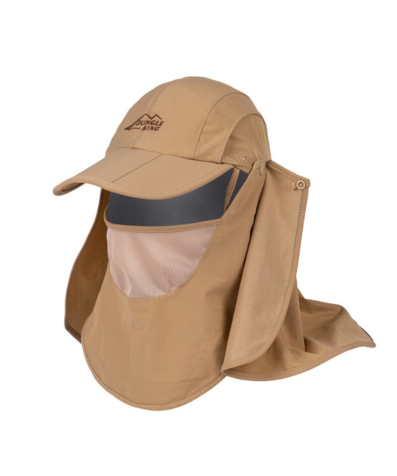 JUNGLE KING – chapeau de pêche unisexe, casquette de Protection solaire en plein air avec couvercle à rabat amovible pour le cou, pour la randonnée, MZ45,: Kaki
