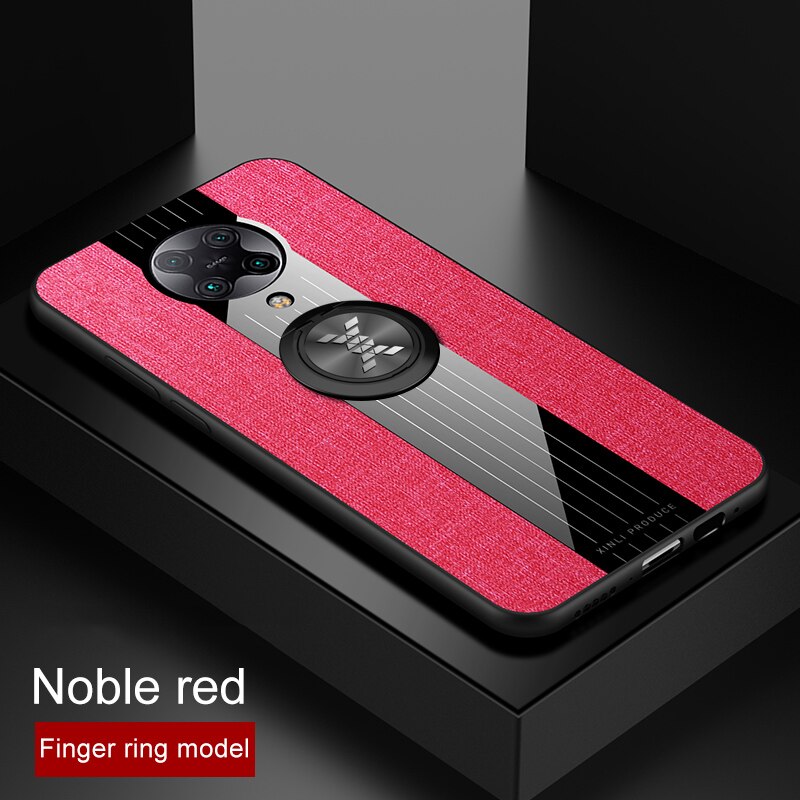 per Xiaomi Mi Poco F2 pro custodia supporto per anello custodia rigida in tessuto custodia morbida per telefono in tessuto per Xiaomi POCO F2 pro: Rosso