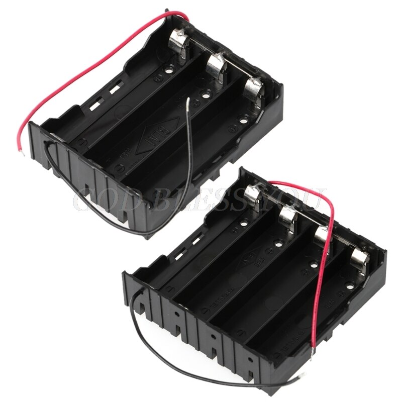 3.7V Parallel 3x 4x 18650 Batteries Holder Box Storage Case Container With Wire