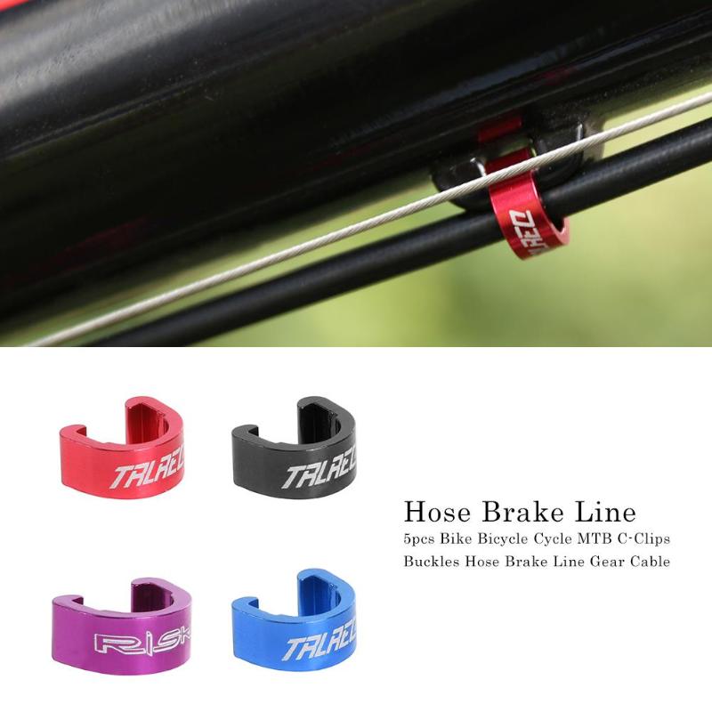 5 stücke Fahrrad Fahrrad Zyklus MTB C-Clips Schnalle Schlauch Bremse Linie Getriebe Kabel Gehäbenutzen führen Bremse Abzug Fahrrad zubehör Kabel