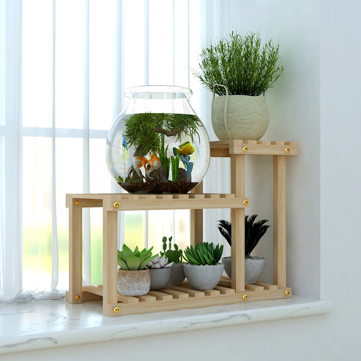 Multi Tier Flower Plant Holder Stand Rack Wood Shelves balcony flower rack Plant stand Garden Bonsai Display Shelf: Black