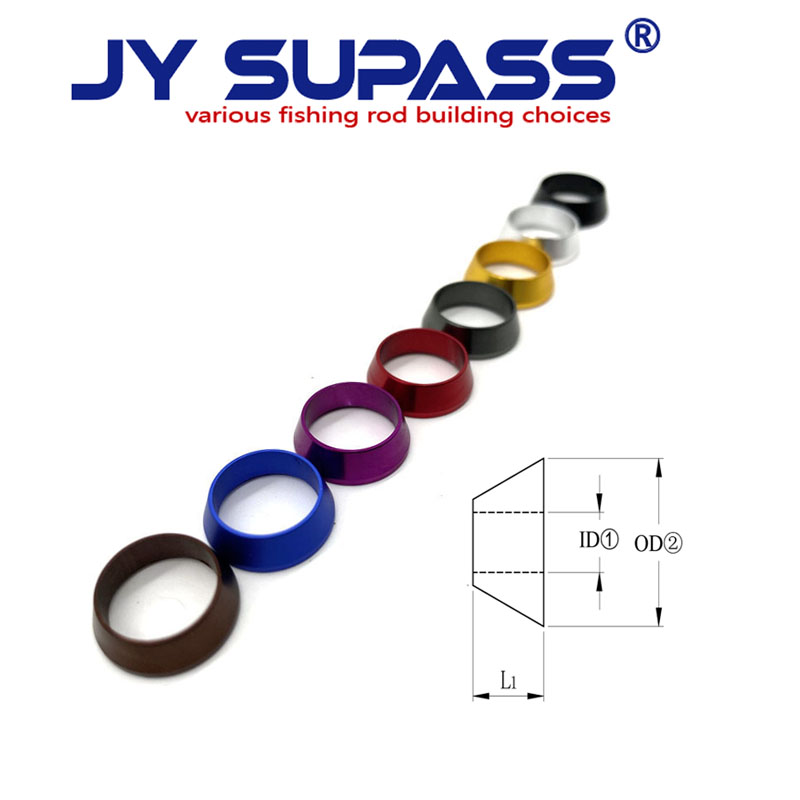 JY SUPASS 5pcs winding check custom fishing rod repair accessories,fishing rod aluminum trim rings