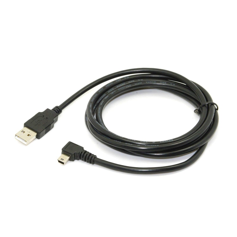 1.8m mini usb b tyyppi 5 nasta uros 90 astetta vasen kulma usb 2.0 uros datakaapeli musta väri