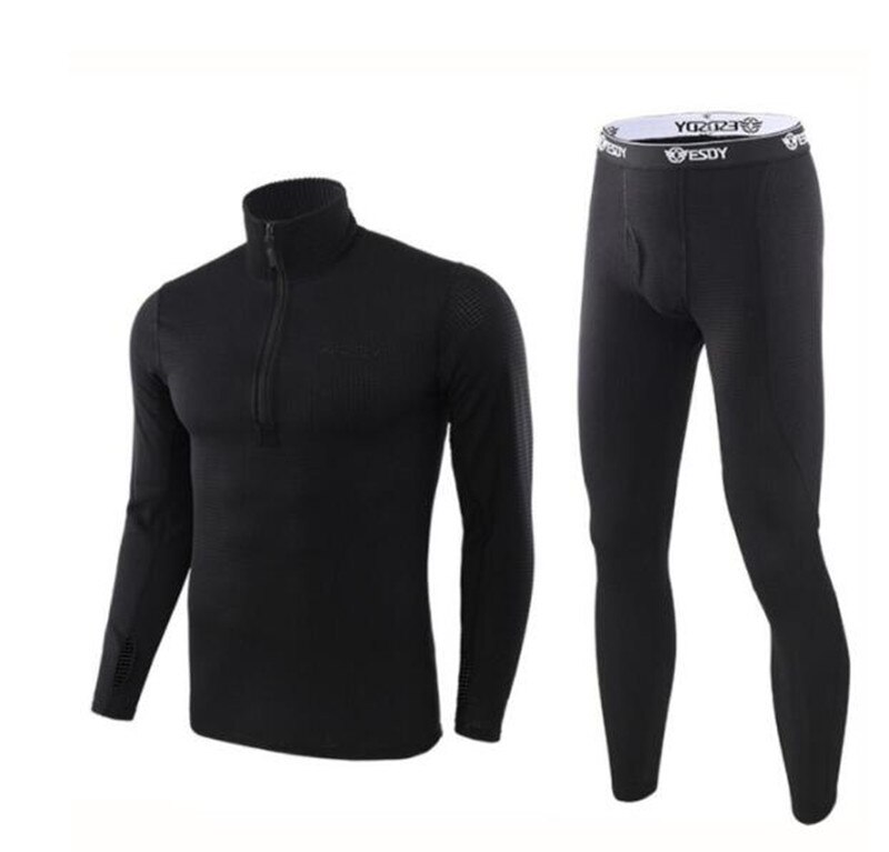 ESDY Motorcycle Thermal Underwear Set Quick Dry Stretch Men Thermo Underwear Running T-shirt Set Tight Long Tops & Pants M-2XL