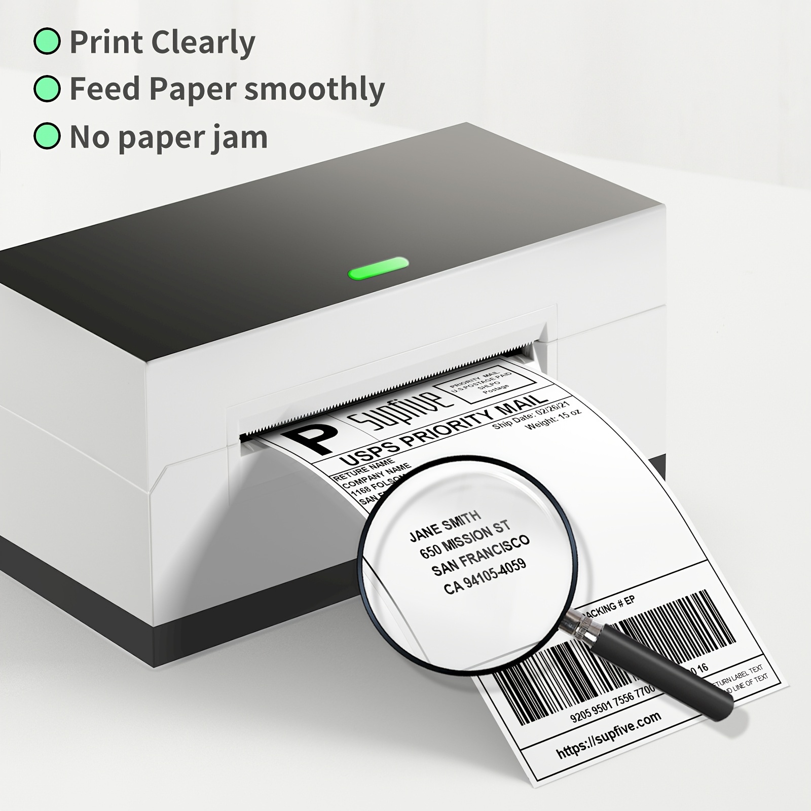 500/1000 ark  of 4 '' x6 '' termisk etiketpapir, hvide etiketter, til termiske etiketprintere, logistiketiketter 100 x 150mm