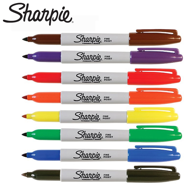 8 Pcs/Lot Original Sanford Sharpie Eco-friendly Fine Point Permanent Art Marker Pens 8 Colors Set Paint Marker