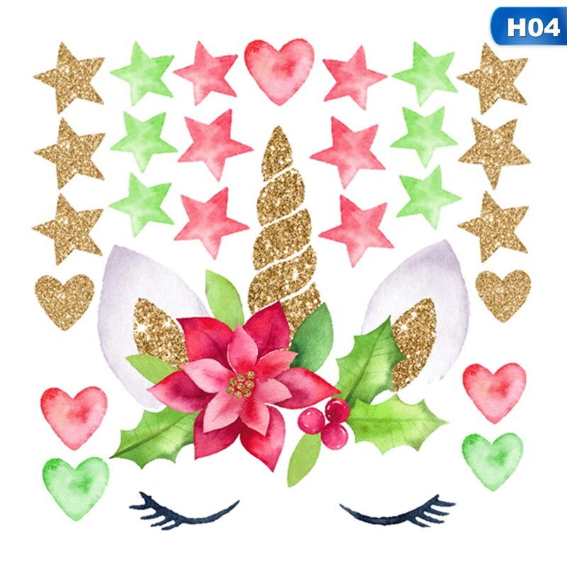 Kleurrijke Bloem Dier Eenhoorn Muursticker Art Decal Sticker Kinderkamer Nursery Wanddecoratie: 4
