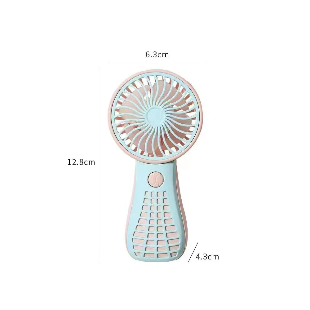 Neuer USB-Lüftungs Ventilator tragbarer kleiner Lüfter wiederauf ladbarer Mini-Handl üfter Taschen Format geräuscharm kleiner elektrischer Ventilator Schüler Dormitor: Himmel Blau