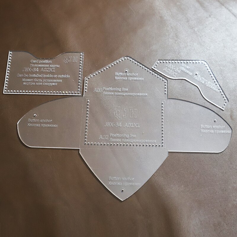 1Set DIY Kraft Paper Template Stylish Simplicity Coin Purse Card Package Leather Craft Pattern DIY Stencil Sewing Pattern