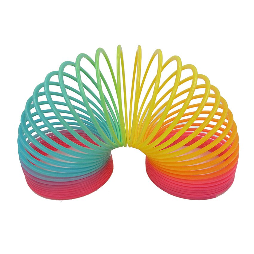 1Pcs Regenboog Cirkel Grappig Speelgoed Early Development Educatief Folding Plastic Spring Coil Kinderen Magical Speelgoed