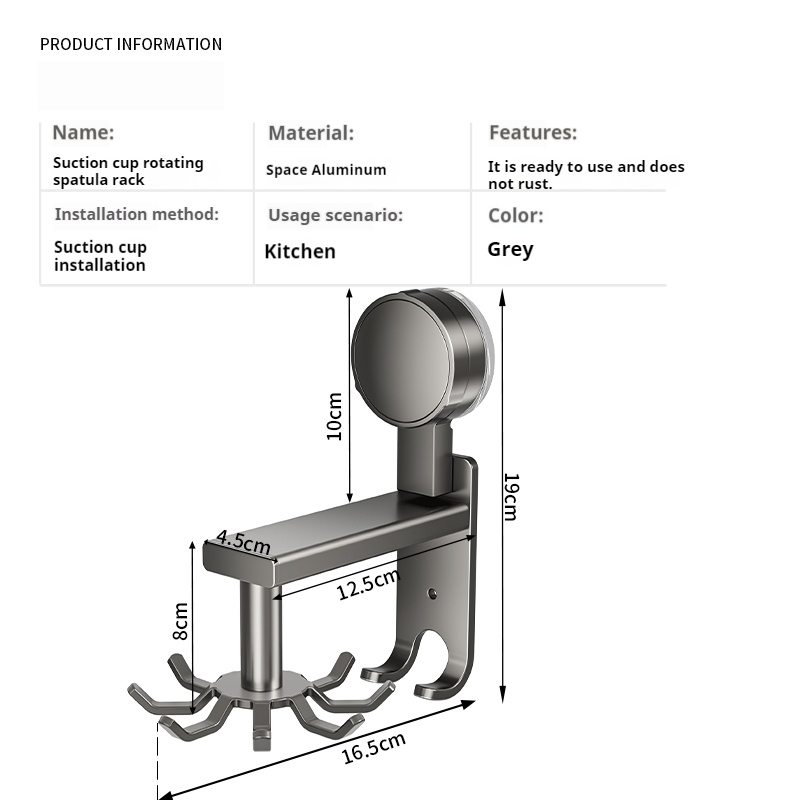 Porte-ustensile Rotatif, Outil de Cuisine, Cintre Peu Encombrant, Cuillères, Spatules, Couverts et Outils de Cuisine