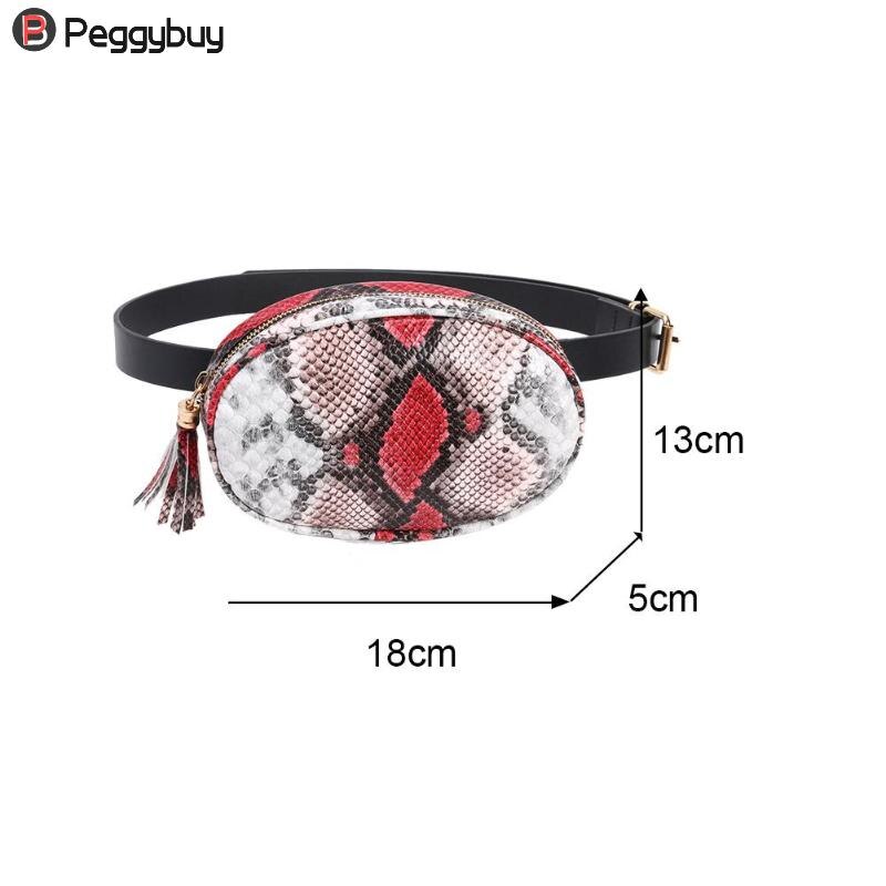 Schlange aufbringen Schulter Taille Taschen Gürtel Packungen Telefon Beutel Frauen Klappe PU Leder Crossbody lässig Brust Taschen