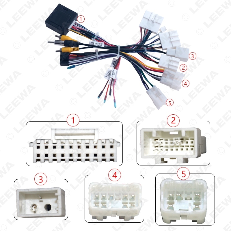 LEEWA Car 16pin Android Wire Harness Power Cable With Canbus For Toyota RAV4/C-HR/Highlander/Levin/Corolla/Camry/Reiz #CA6384