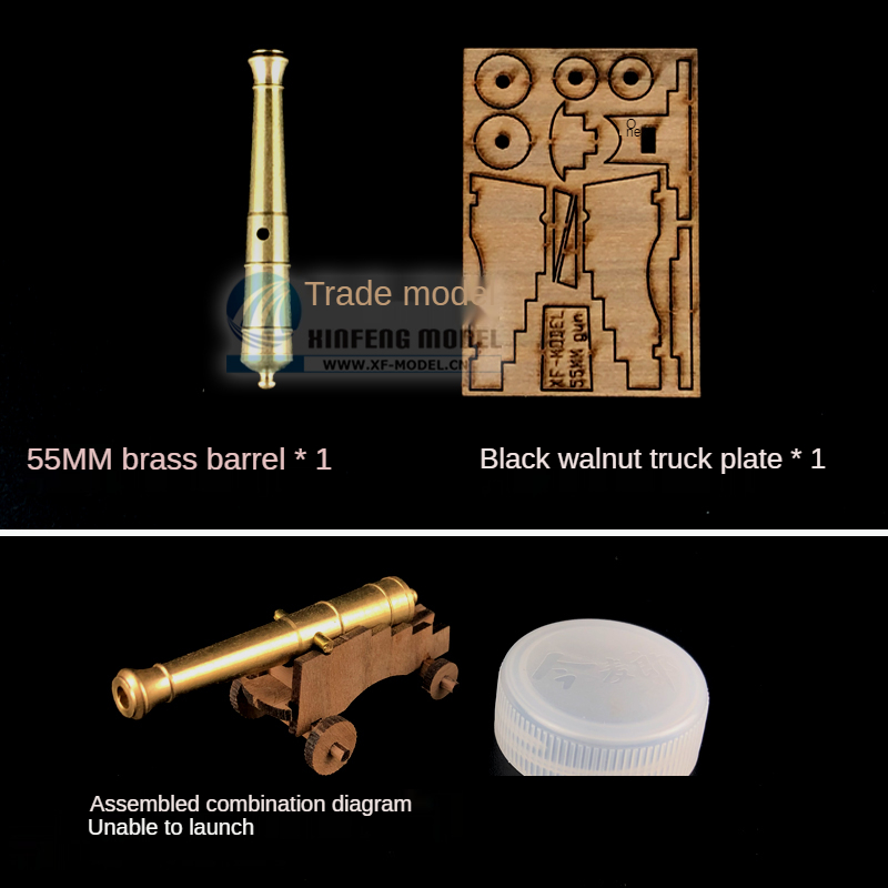 Segeln Zubehör-Messing Zubehör Sapele Schwarz Nussbaum DIY Montage Kit CNC Mini: 55mm black walnut