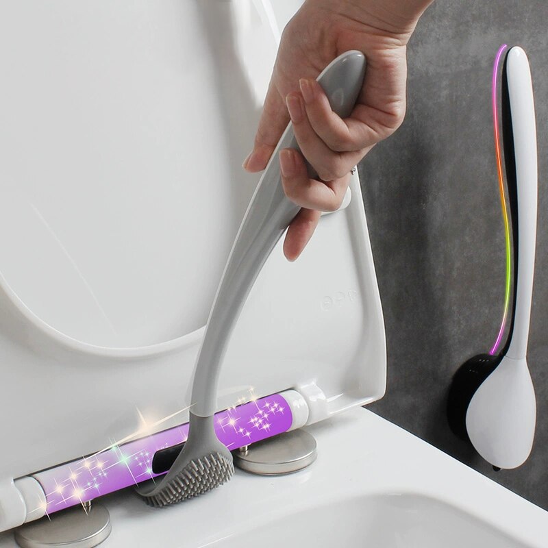 Tpr silikone toiletbørstehovedholder vægmonteret blød rengøringsbørste husholdningsgulv rengøringsværktøj badeværelse tilbehørssæt