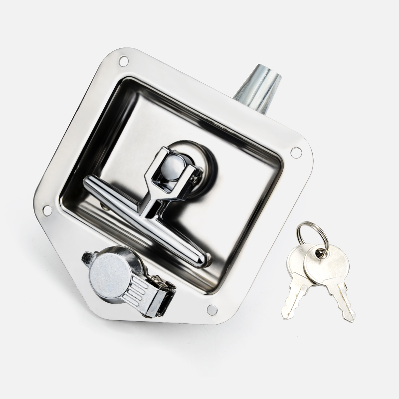 Stainless Steel Recessed Paddle Handle Locks with Linkage T-folding Handle Panel Lock for Large Heavy Duty Trucks