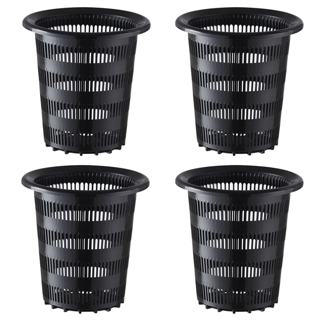 4 st 16 x 15 x 15cm höjd mesh kruka nät kopp planteringskorg hydroponisk växt växa trädgård trädgårdsredskap - vit svart