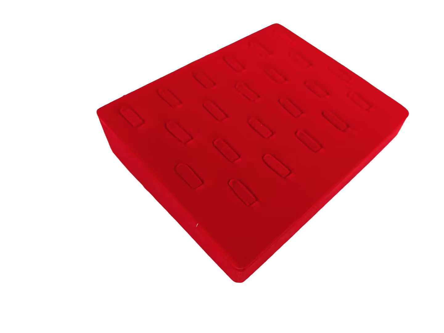 Présentoir de bagues en velours avec multi-fentes, accessoires d'exposition de bijoux pour fenêtres et magasins avec tissu doux pour le rangement des colliers et des bagues: Bleu