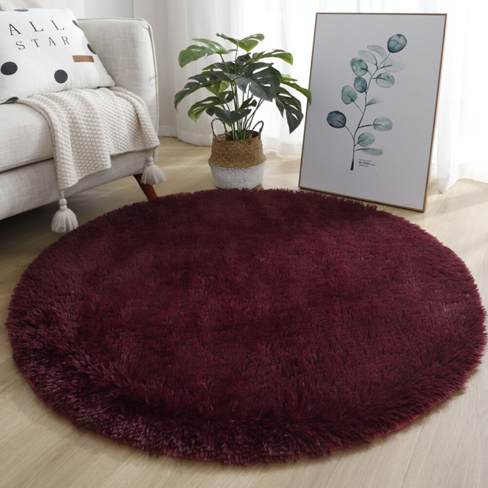 Petit tapis rond antidérapant, coloré, 40/60/80cm, pour salon et chambre à coucher, impression de teinture par nouage, décoration de la maison, hiver: 80cm / O