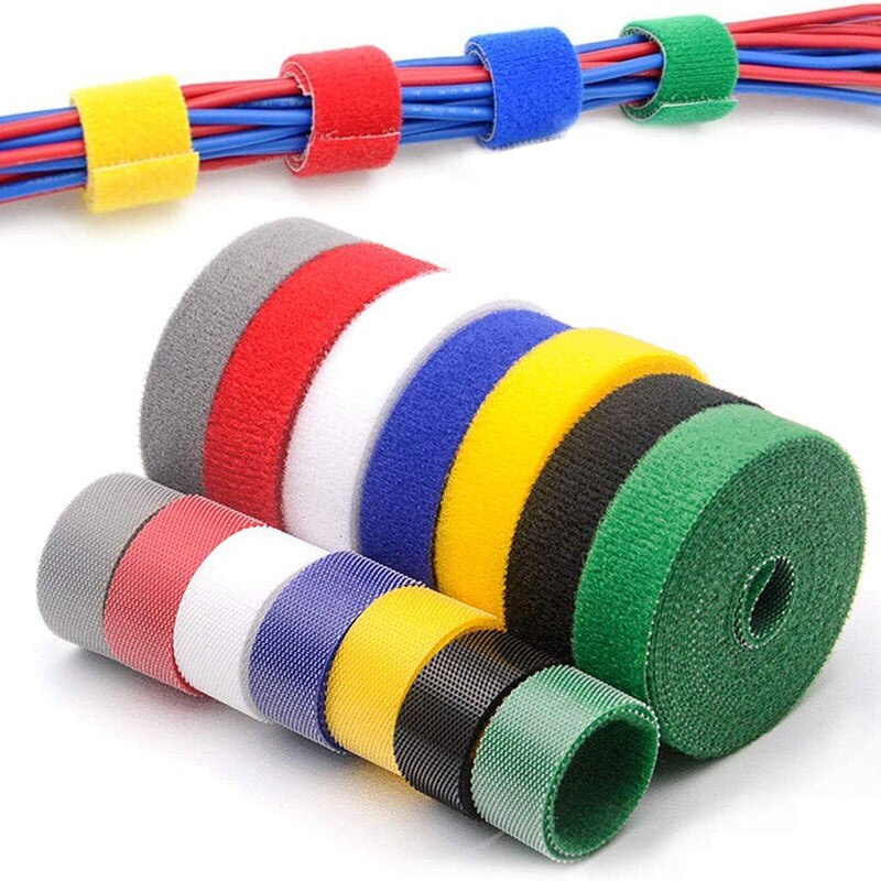 5M/Roll Klittenband Kabelbinders Bandjes Herbruikbare Bevestiging Kabelbinder Draad Bandjes Sluiting Bandjes Double Side pads Diy 15/20Mm