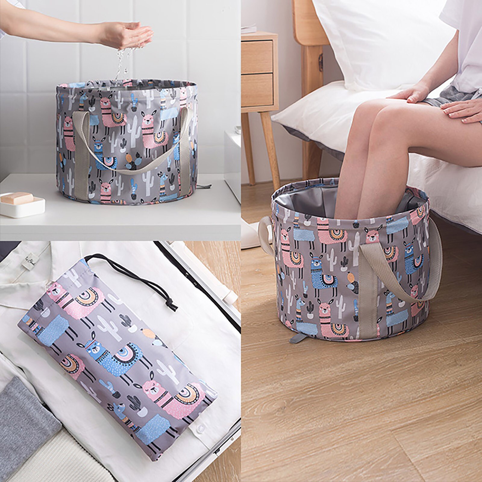 Foldable Water Basin Foot Soak Bucket Foot soak Bag Multifunctional Bucket Large Basin Foot Bath Sink Washing Basket Spa