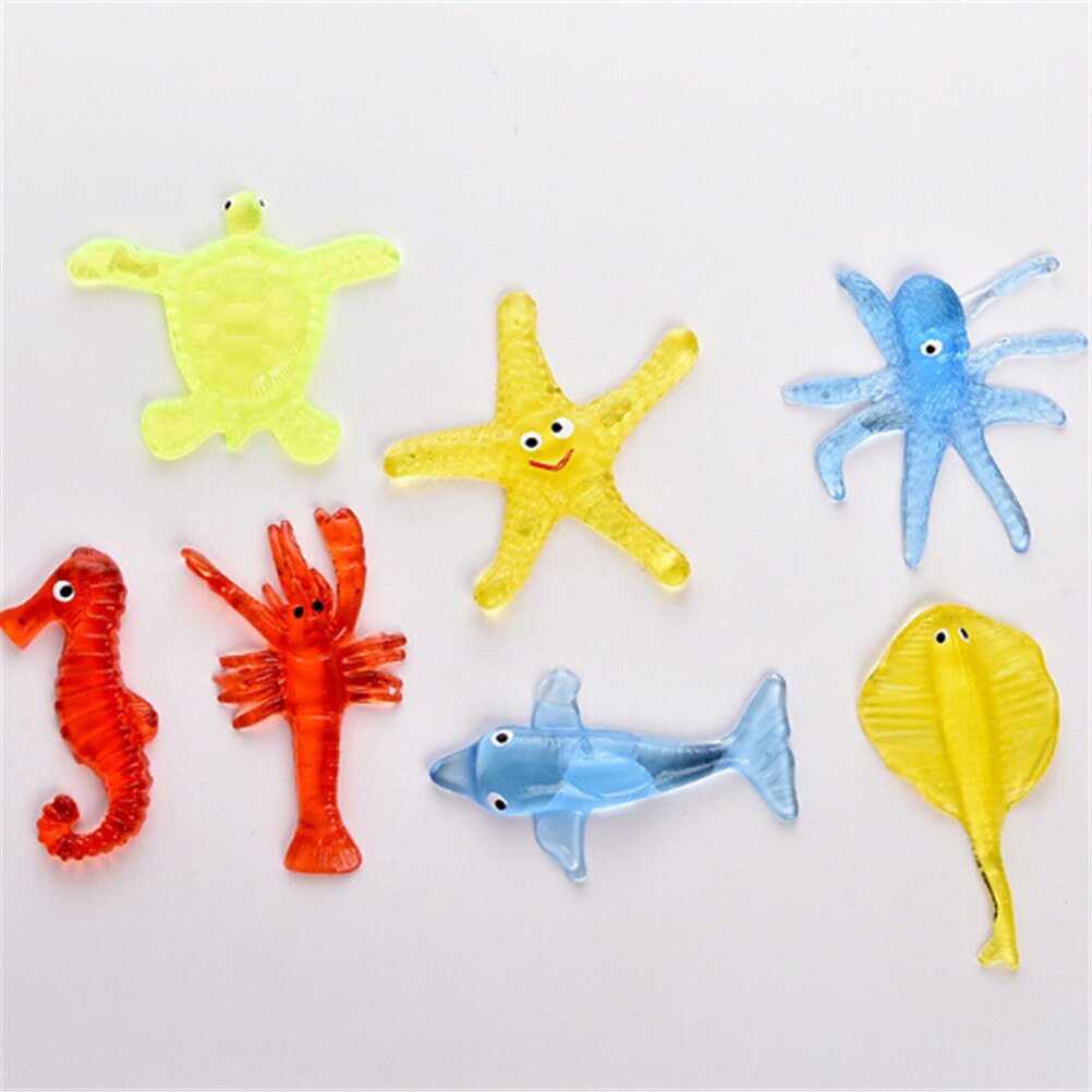 Cute Soft Material Decompression Starfish Octopus Shark Toy Sticky Marine Animal Toys For Children'day