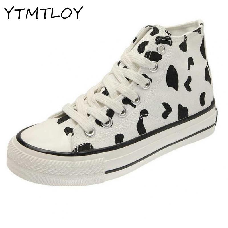 Black And Blue Cow Print Women's Sneakers