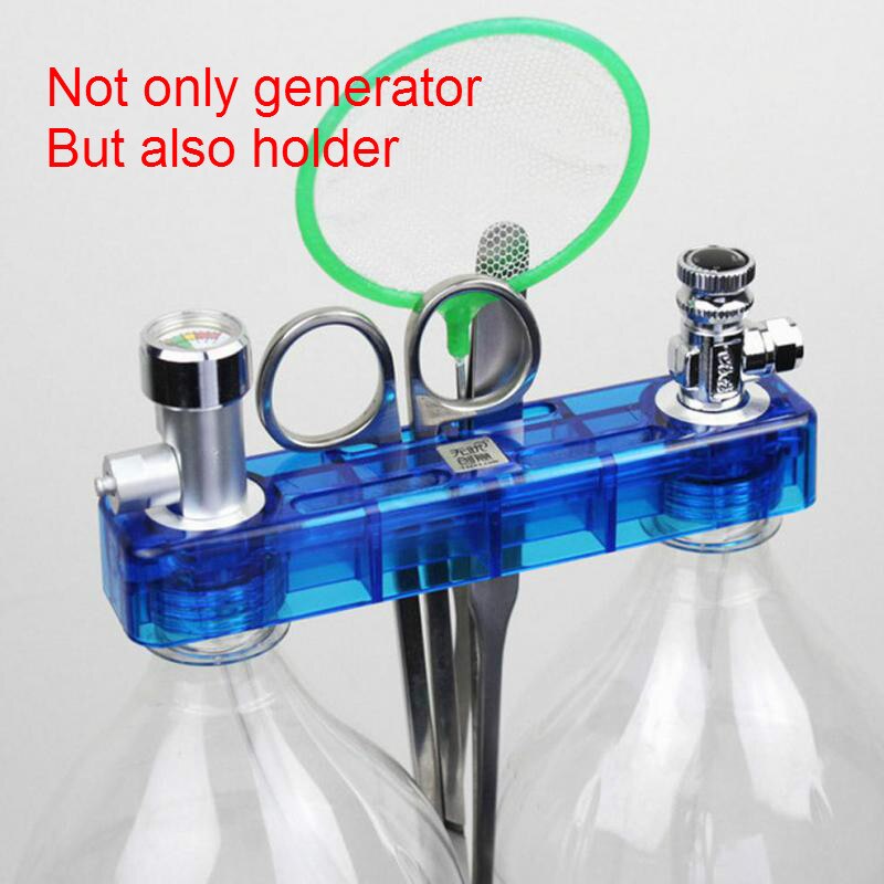 Diy difusor de Co2 D501 Kit plantado acuario Co2 difusor aguja válvula manómetro generador azul