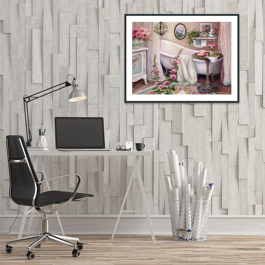 Kit de artesanato para bordar, 30x40cm, 5d, faça você mesmo, pintura completa, diamante, para banheira, decoração da casa