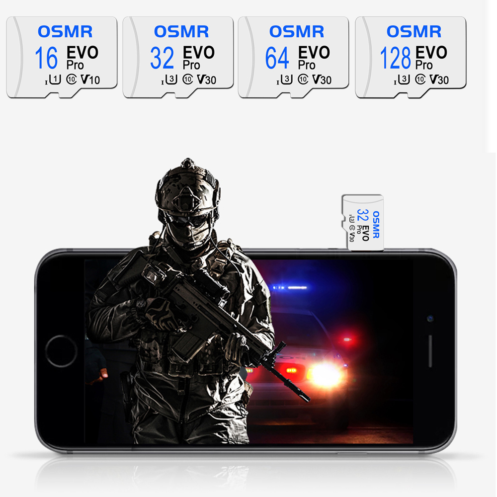 Biała karta Mini SD 64 GB 32 GB Karta pamięci Flash 128 GB Karta Micro do smartfona Tablet Aparat fotograficzny Sklep samochodowy Muzyka Klasa 10 Telefon TF