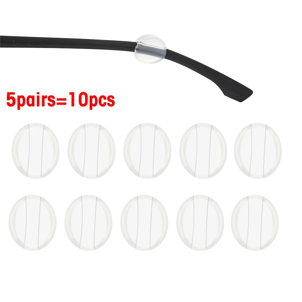 10Pcs Transparent Silicone Anti-slip Eyeglass Ear Hooks Round Retainer Holder Elastic Glasses Ear Hook EyeGlasses Accessories: WHITE
