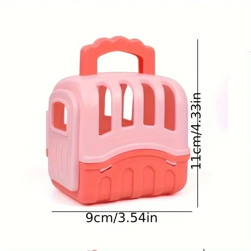 8pcs/set Cute Dog Pet Basket Family Toys Dog Doll Set Dog Cage Toys Scene Playing Toys Christmas Decoration