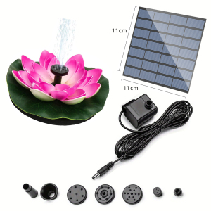 1.2W solar lotus fountain pump, DIY lotus solar fountain, suitable for garden bird bath, pond decoration, water features: Ivory