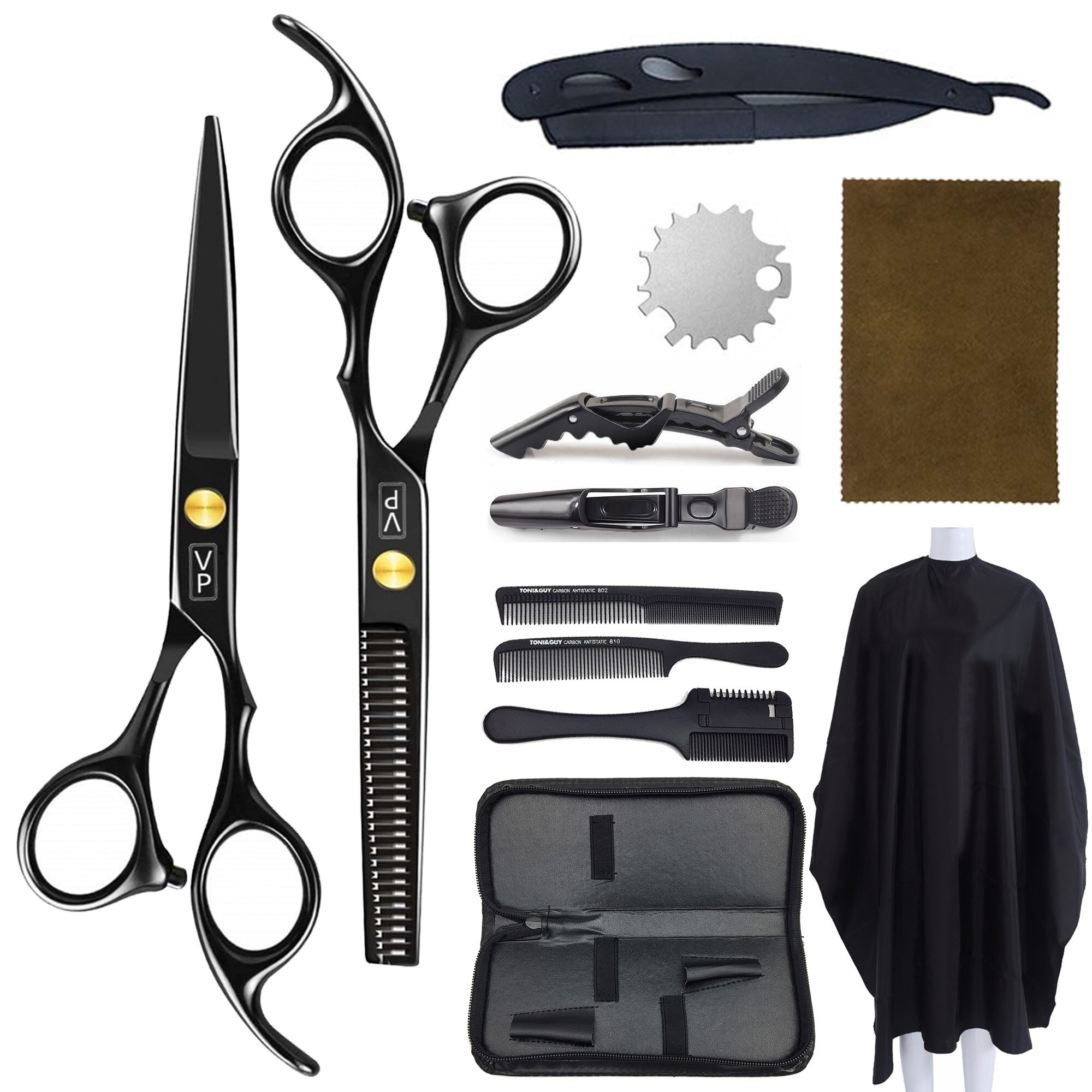 Kappers Schaar Professionele Kappers Schaar Set 6 Inch Kappersscharen Japan 440C Kappers Schaar: Hairdressing set 14