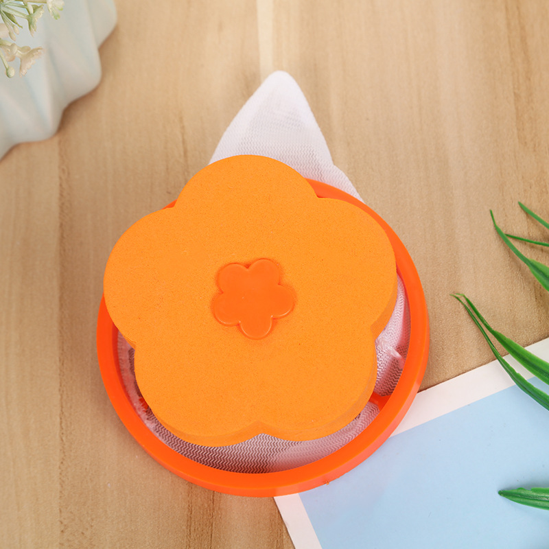 Bolas de limpieza para la colada, Colector de eliminación de vello, filtro de malla, bolas limpiadoras, máquina de lavado, filtro flotante de lavandería, bolsa de red: Naranja