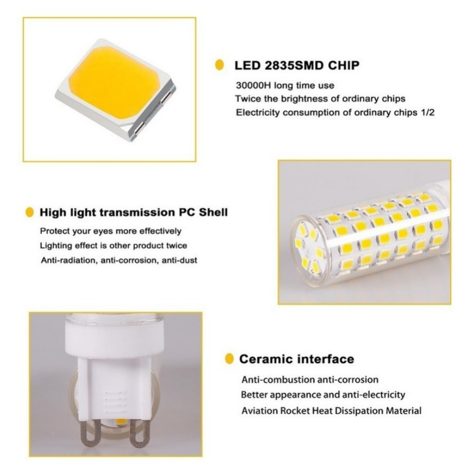 10 Stück hellste G9 LED-Lampe AC220V 3 W 5 W 7 W Keramik SMD2835 LED-Birne warm/Kaltweiß Strahler ersetzen Halogenlicht Ich bin