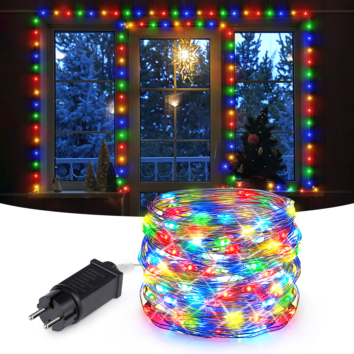 10M-100M Copper Wire Fairy Lights 220V LED String Light Wateproof Outdoor Garden Birthdays Tree Party Wedding Decoration
