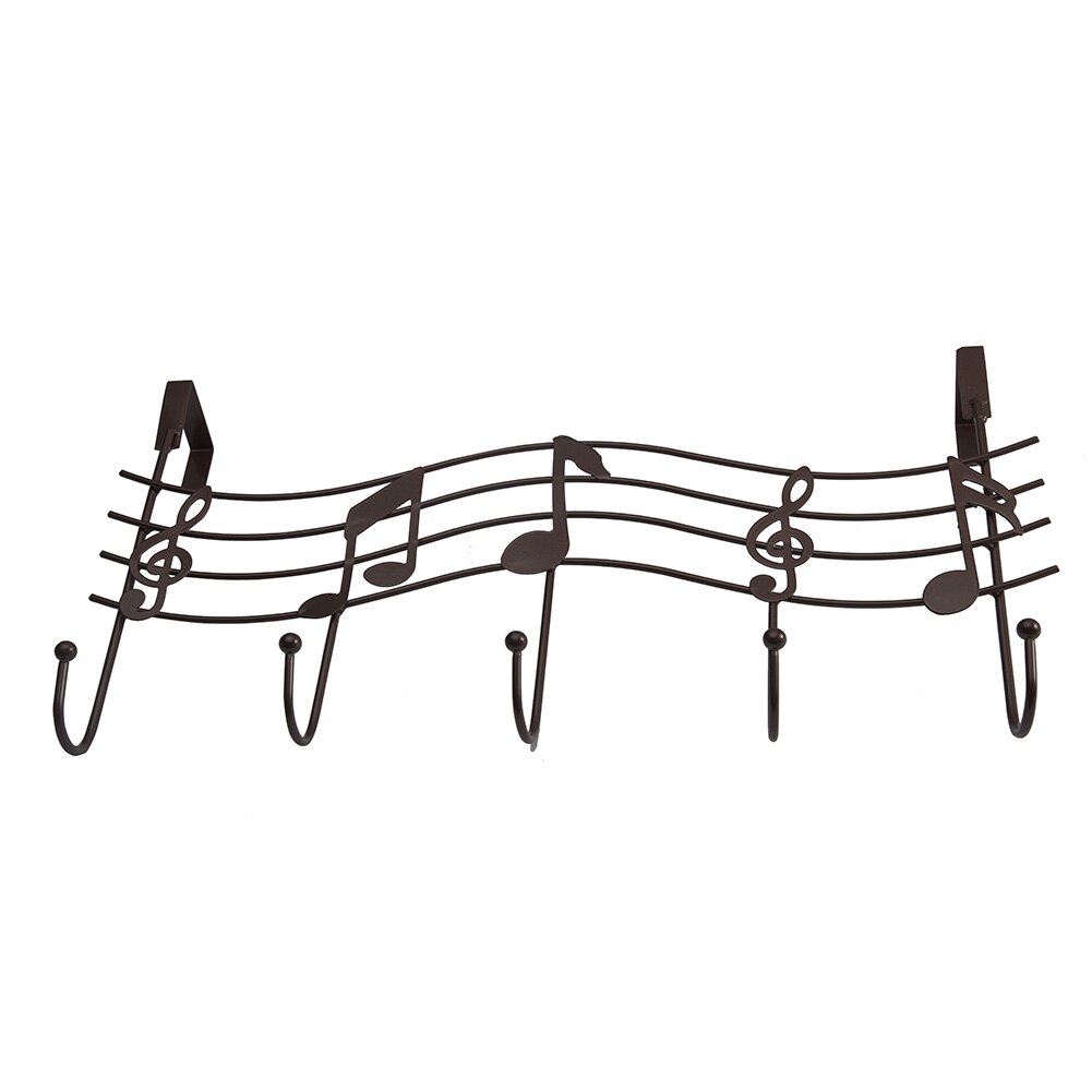 Muzikale Score Deur Hanger, Muzieknoten Metalen Deur Terug Jas Kleding Handdoek Strage Hanger Met 5 Haken: red copper