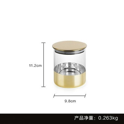 Tarros sellados de vidrio para el hogar, recipiente de almacenamiento de cocina transparente, a prueba de humedad, depósito de almacenamiento de alimentos, jarra de vidrio europeo: 11.2cm