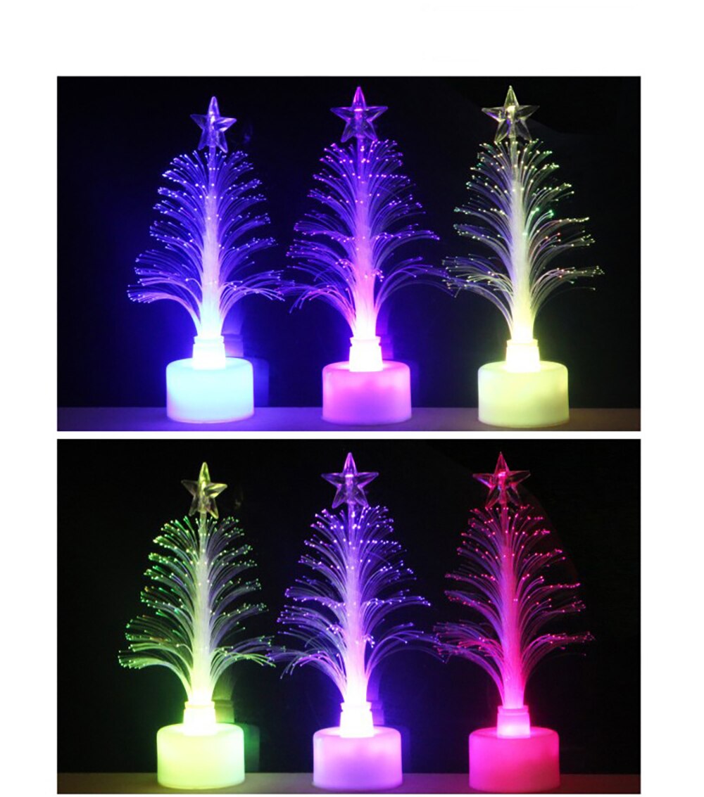 1pc växlande led fiberoptisk nattljus leksakslampa batteridriven litet ljus julgransfest dekor romantisk färg