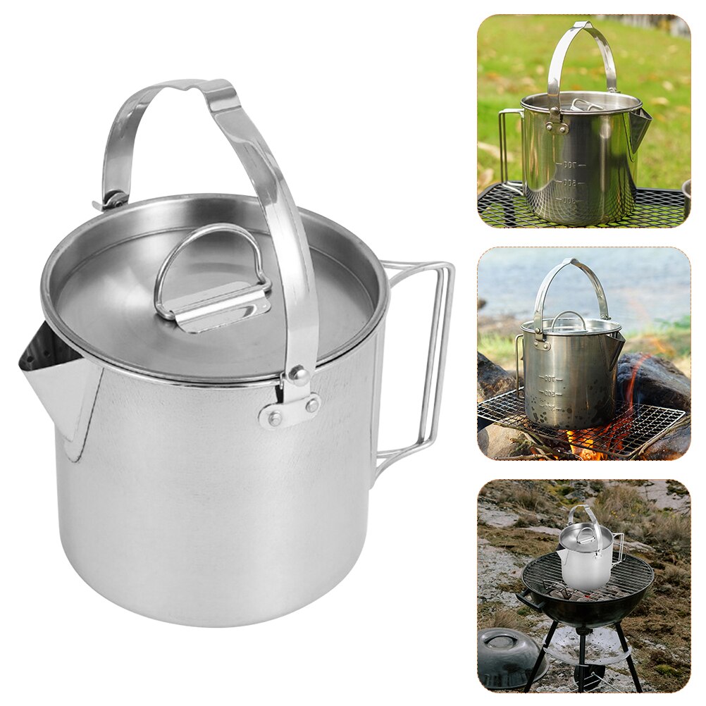 Outdoor Camping Waterkoker Grote Capaciteit Waterkoker Roestvrijstalen Ketel