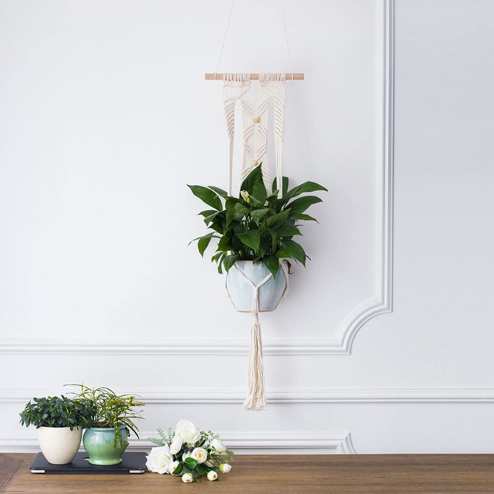 Macrame Plant Hanger Handmade Boho Wall Hanging Baskets Flowerpot Plant Holder Braided Craft For Garden Home Room Decoration