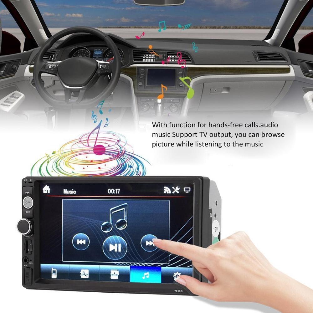 7010B-REPRODUCTOR MP5 doble para coche, 7 pulgadas, 2DIN, BT, pantalla táctil, Radio Estéreo HD, reproductor Multimedia, compatible con la misma pantalla